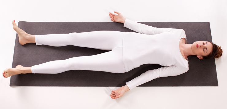 Lying meditation position