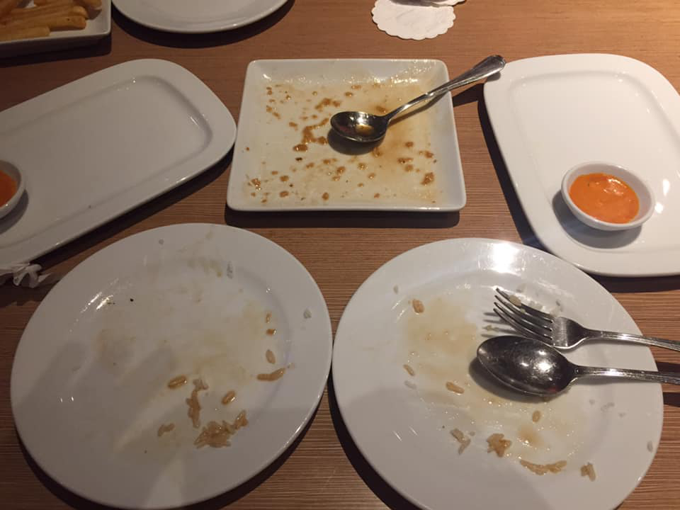 Plates after a meal