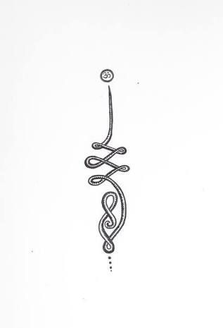 Symbolic Buddhist line drawing