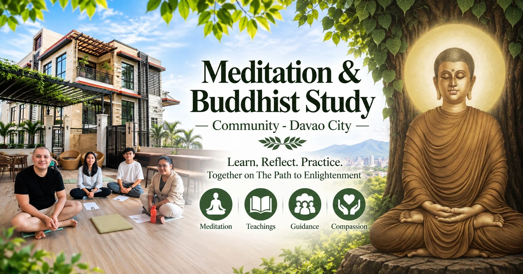 Meditation & Buddhist Study Community in Davao City with students learning The Teachings of Gotama Buddha