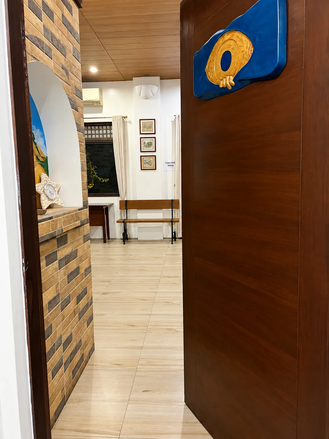 Entrance to the function room for meditation sessions in Davao City