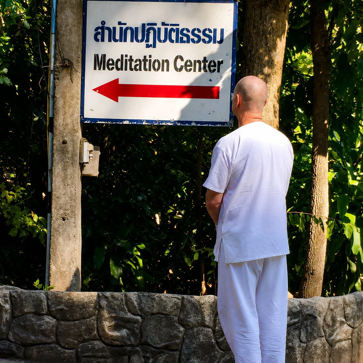 Teacher David Roylance at a meditation center in Thailand